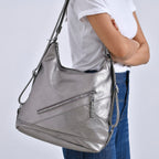 3 in 1 Solid Versatile Styling Crossbody, Shoulder, and Tote Bag (Size 33x13x36 cm) - Silver