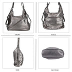 3 in 1 Solid Versatile Styling Crossbody, Shoulder, and Tote Bag (Size 33x13x36 cm) - Silver