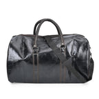 Designer Inspired Travel Duffle Bag with Shoulder Strap - Black
