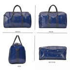 Designer Inspired Travel Duffle Bag with Shoulder Strap - Navy
