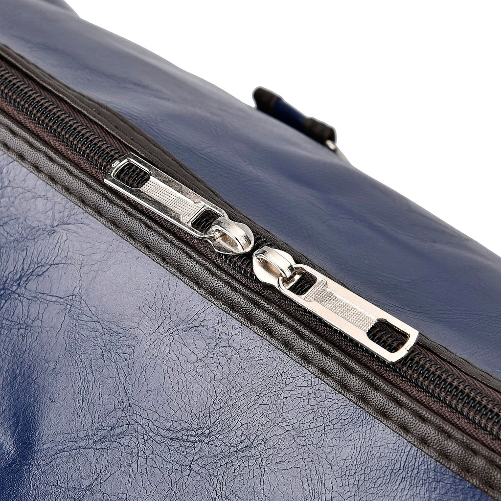 Designer Inspired Travel Duffle Bag with Shoulder Strap - Navy