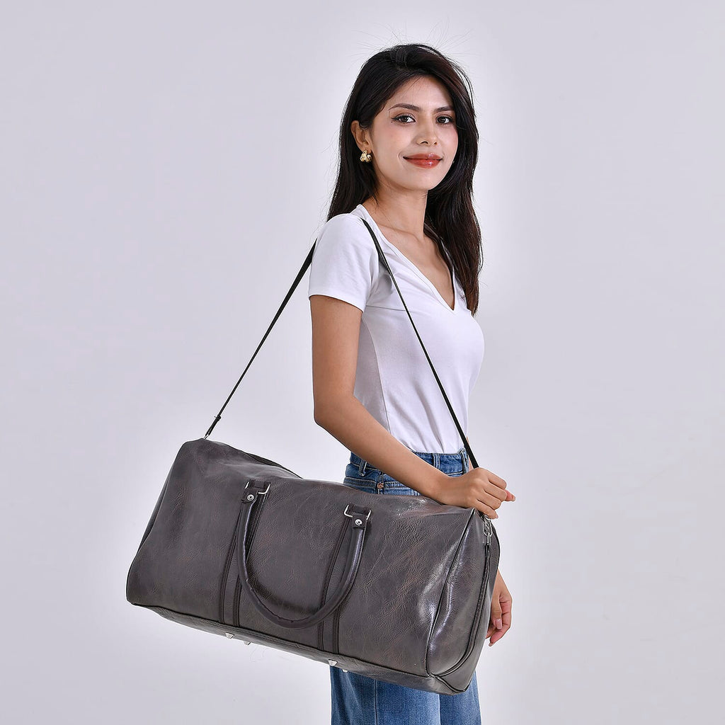 Designer Inspired Solid Travel Duffle Bag (Size 51x26x28 cm) - Olive