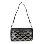 Triangle Patterened Crossbody Bag - Black
