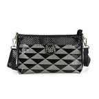 Triangle Patterened Crossbody Bag - Black