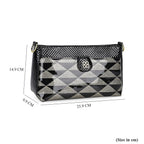 Triangle Patterened Crossbody Bag - Black