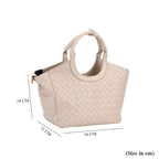 Womens Quilted Handbag with Adjustable Shoulder Strap - Beige