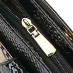 Zebra Patterned Crossbody Bag - Black