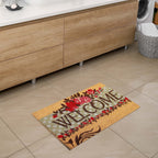 PVC Backed Coir Welcome Rug and Door Mat (Size 60x40 cm) - Multi