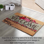 PVC Backed Coir Welcome Rug and Door Mat (Size 60x40 cm) - Multi