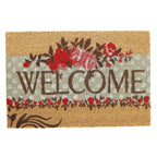PVC Backed Coir Welcome Rug and Door Mat (Size 60x40 cm) - Multi