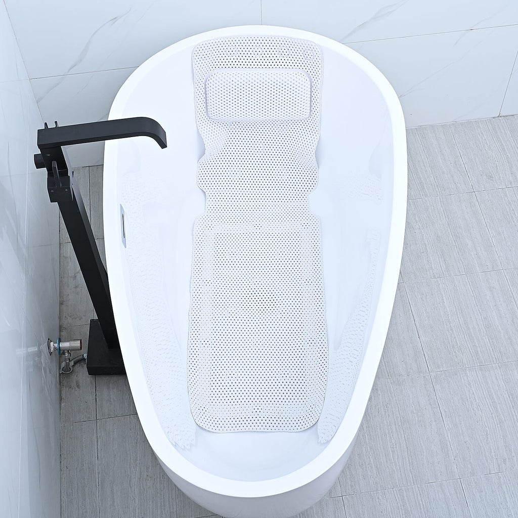 MSPA Antislip Bathtub Scrubbing Mat with Pillow - Grey
