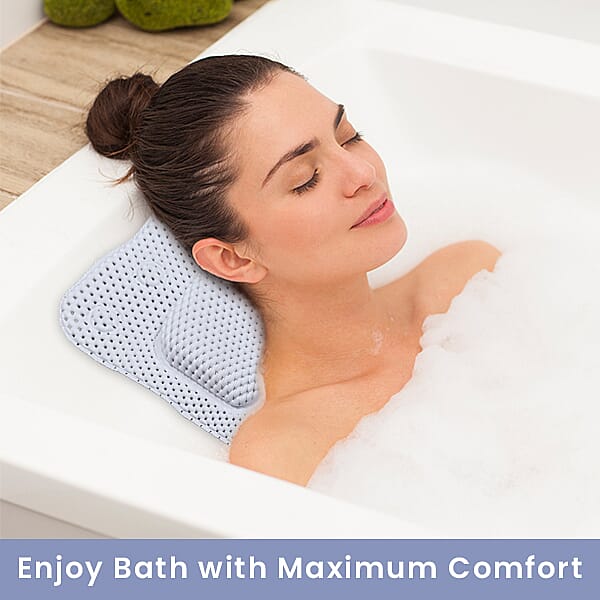 MSPA Antislip Bathtub Scrubbing Mat with Pillow - Grey