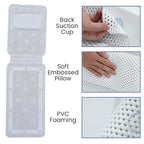 MSPA Antislip Bathtub Scrubbing Mat with Pillow - Grey