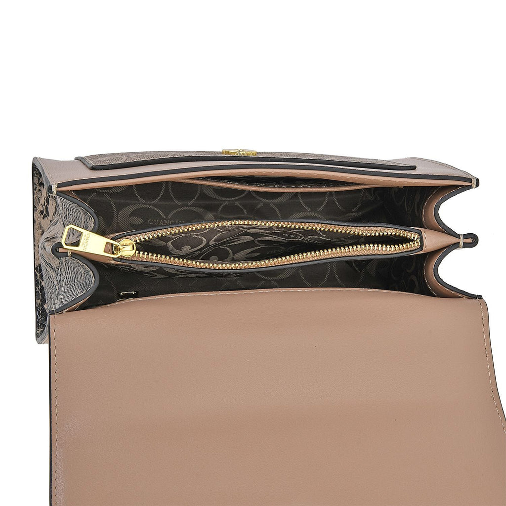 New Designer Launch GUANCHI New York Oval Pattern Cossbody Bag With Handle Drop - Shoulder Strap - Apricot