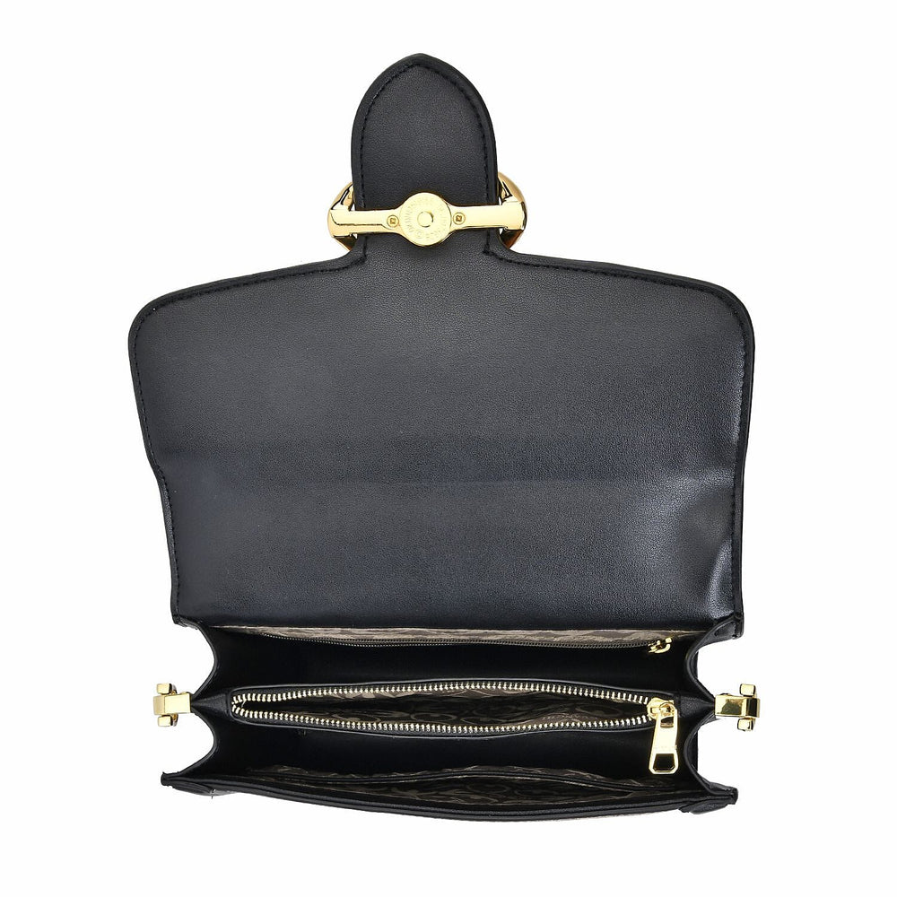 New Designer Launch GUANCHI New York Oval Pattern Cossbody Bag With Handle Drop - Shoulder Strap - Brown - Black