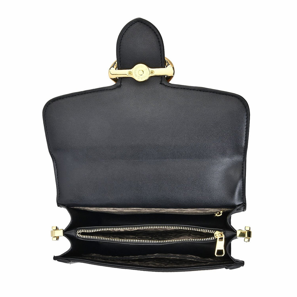 New Designer Launch GUANCHI New York Oval Pattern Cossbody Bag With Handle Drop - Shoulder Strap - Brown - Black