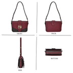 New Designer Launch GUANCHI New York Top Flap Crossbody Bag With Handle Drop - Adjustable Shoulder Strap - Burgundy - Coffee
