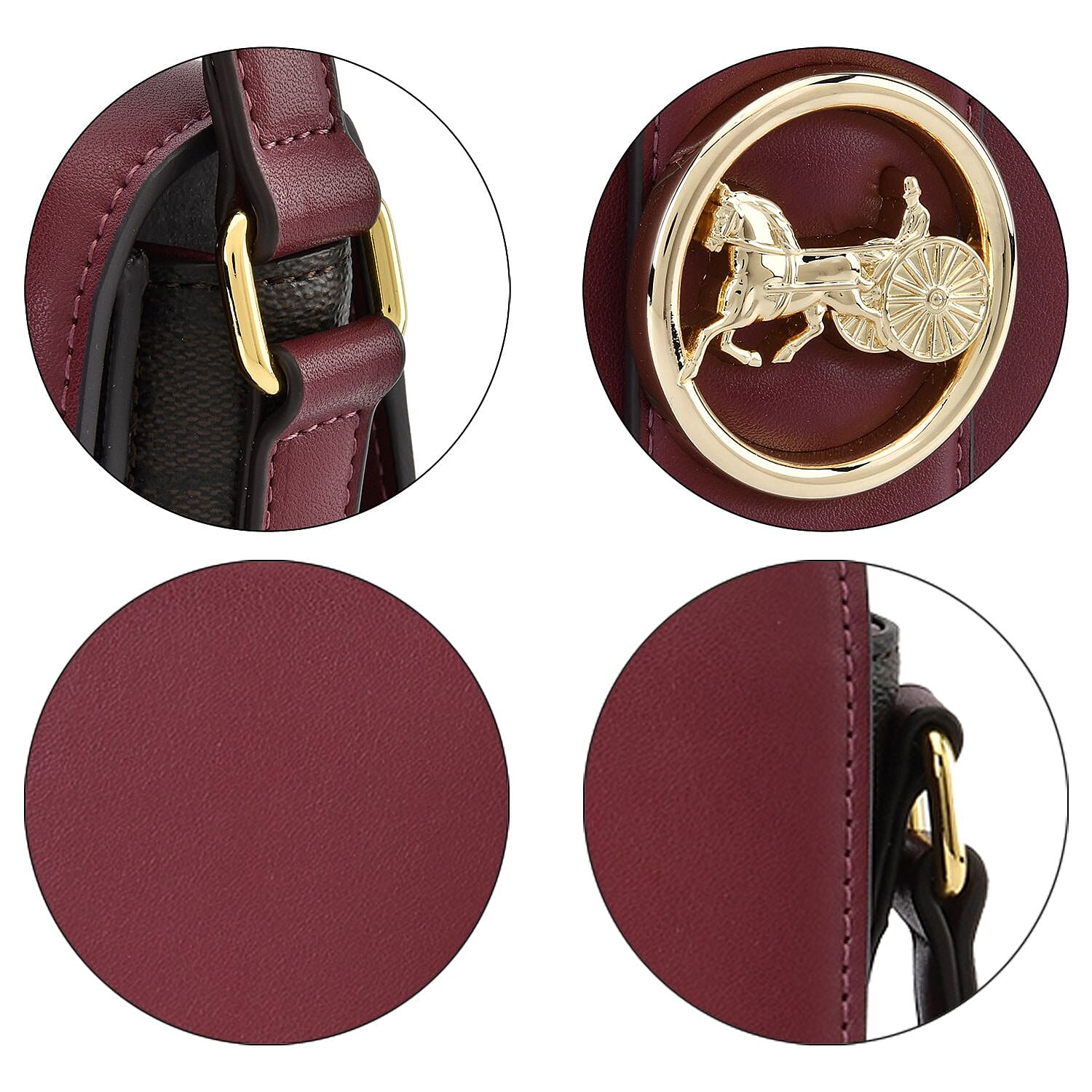 New Designer Launch GUANCHI New York Top Flap Crossbody Bag With Handle Drop - Adjustable Shoulder Strap - Burgundy - Coffee