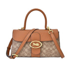 New Designer Launch GUANCHI New York Oval Pattern Top Handle Crossbody Bag - Tan