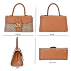 New Designer Launch GUANCHI New York Oval Pattern Top Handle Crossbody Bag - Tan