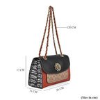 Guanchi Crossbody Bag with Exterior Zipped Pocket - Black - Red