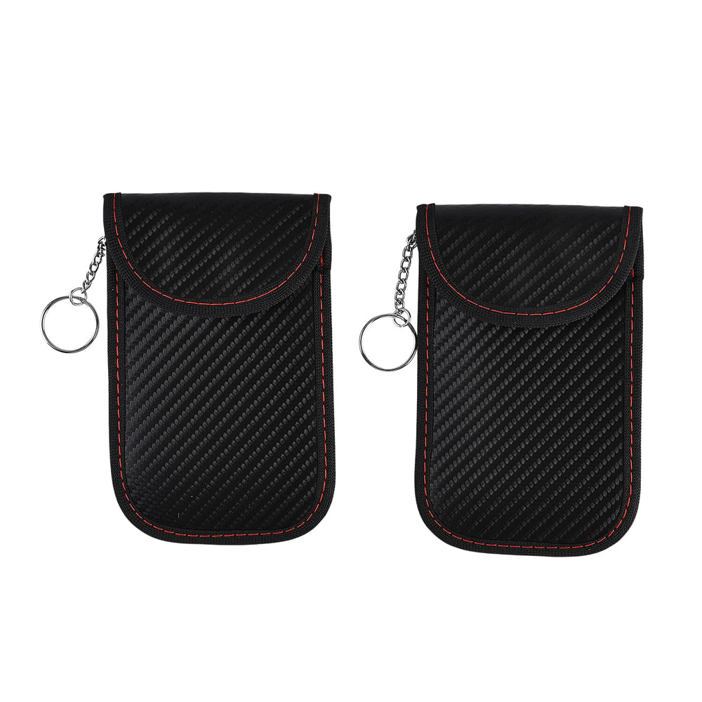 Set of 2 Black RFID Anti-Magnetic Card Holders (Size 14.5x9 cm) - Black