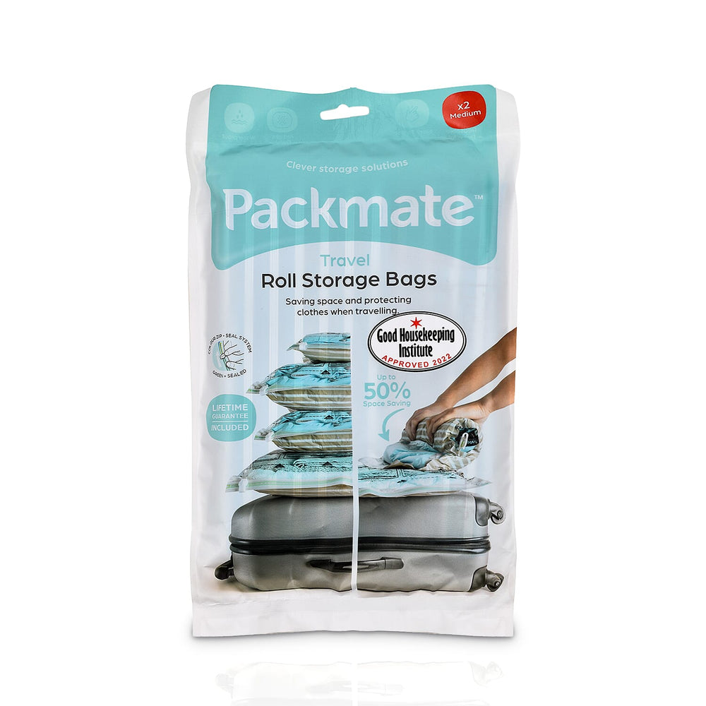 Pack of 2 - Packmate Travel Roll Storage Bags (Size-Medium)