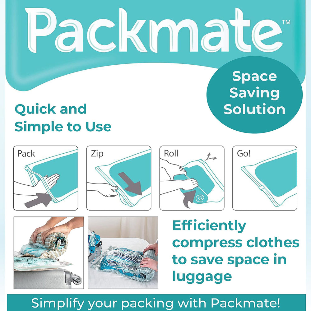 Pack of 2 - Packmate Travel Roll Storage Bags (Size-Medium)