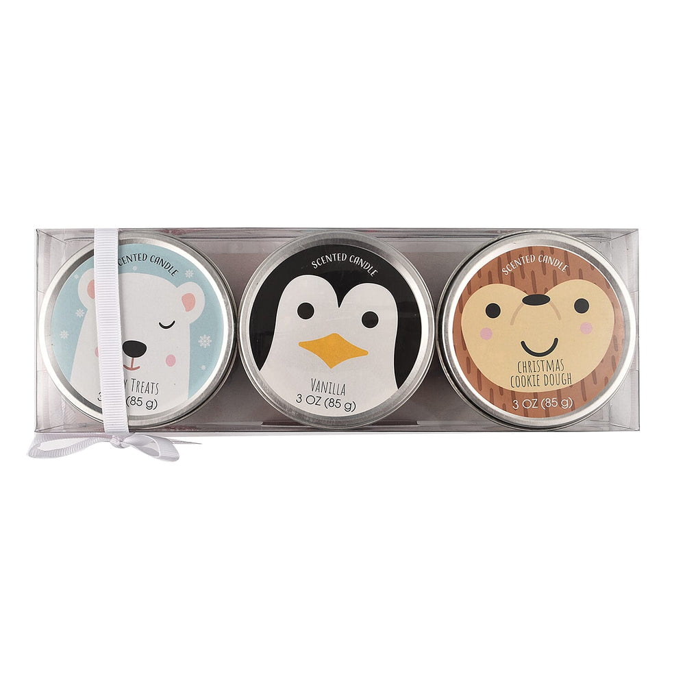 Pack of 3 Tin Candles - Critters (Crispy, Vanilla, Cooky Dough)