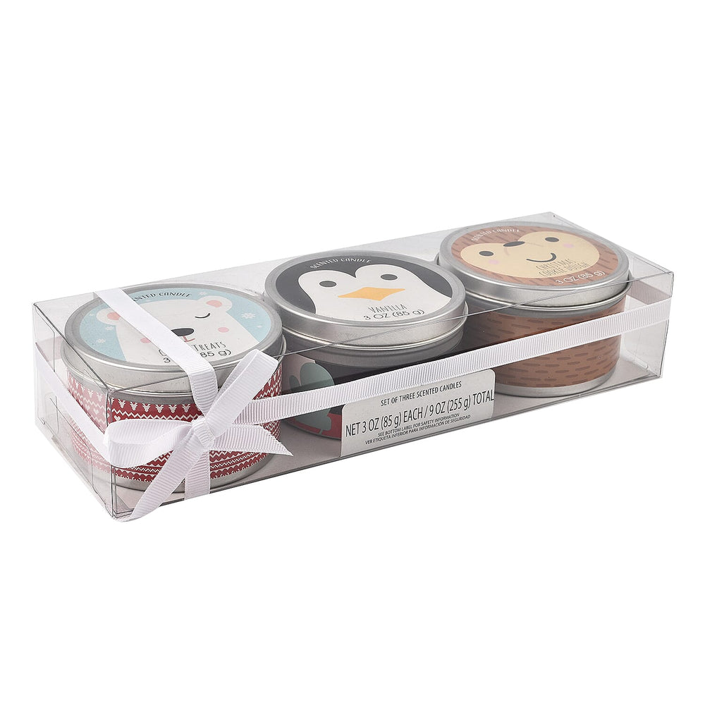 Pack of 3 Tin Candles - Critters (Crispy, Vanilla, Cooky Dough)