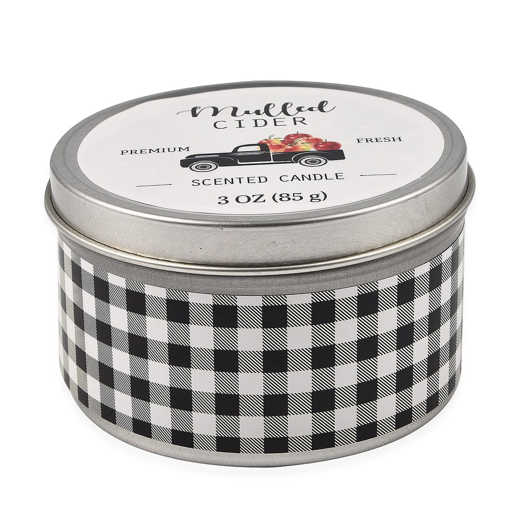 Pack of 3 Tin Candles - Rustic (Pumpkin Spice, Mulled Cider, Apple Pie)
