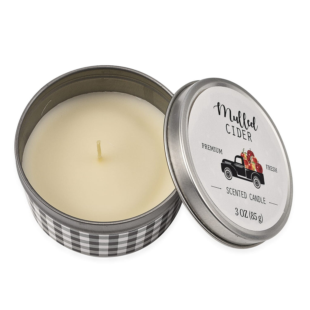 Pack of 3 Tin Candles - Rustic (Pumpkin Spice, Mulled Cider, Apple Pie)
