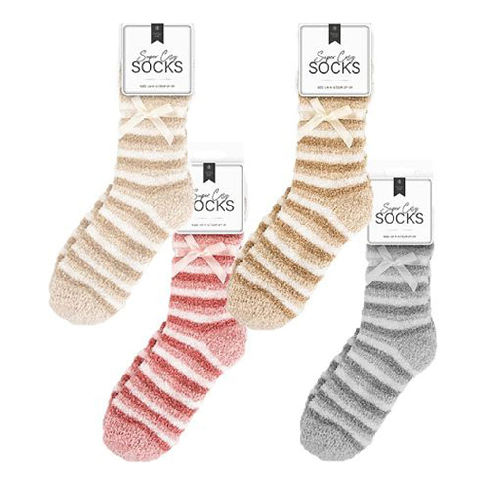 Ultrasoft and Super Cozy Ladies Stripe Socks - Multi Colour