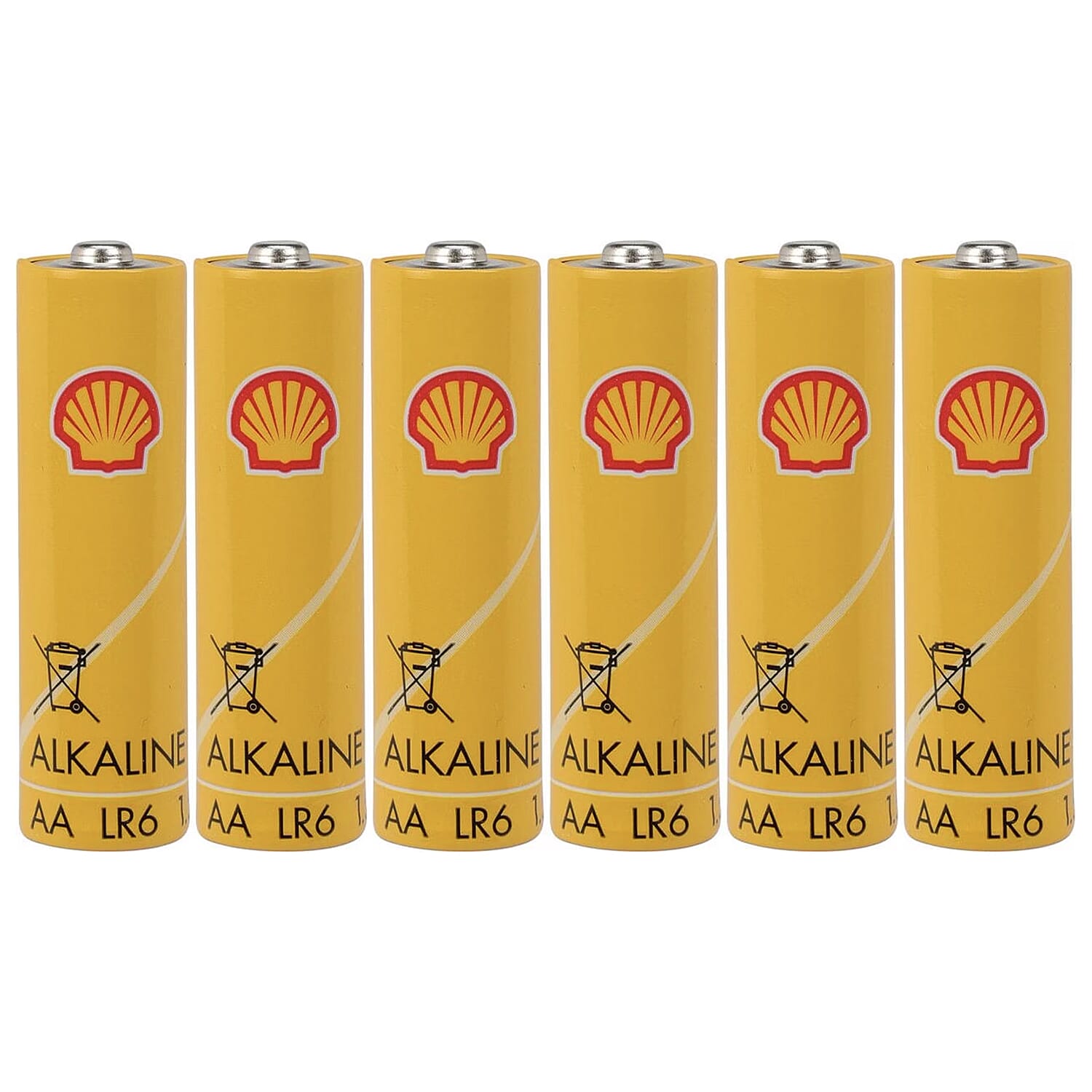 Pack of 6 AA Batteries - Yellow