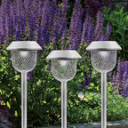 Pack of 6 Solar Stake Lights With Mesh Lampshades - Silver