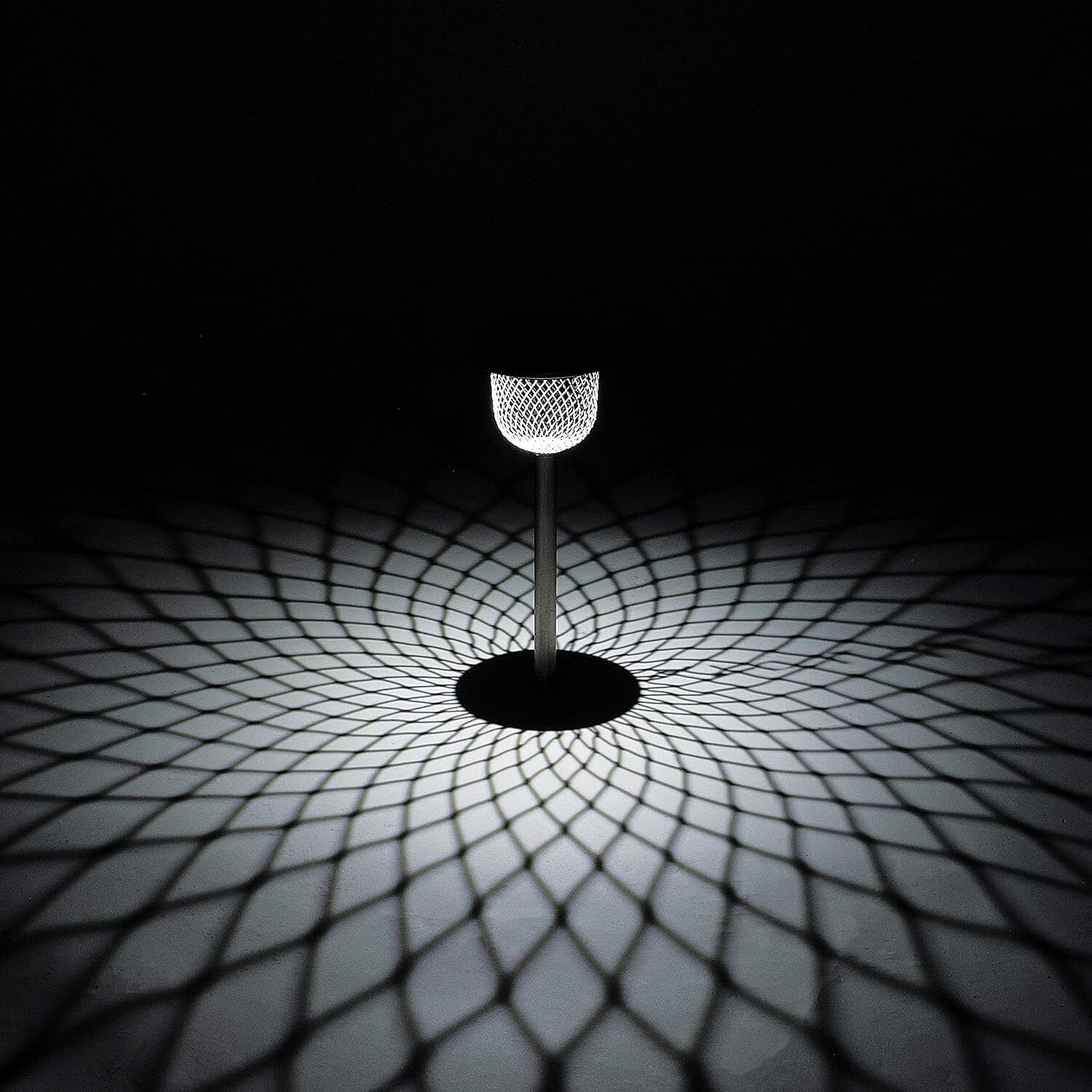 Pack of 6 Solar Stake Lights With Mesh Lampshades - Silver