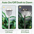 Pack of 6 Solar Stake Lights With Mesh Lampshades - Silver