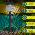 Pack of 6 Solar Stake Lights With Mesh Lampshades - Silver