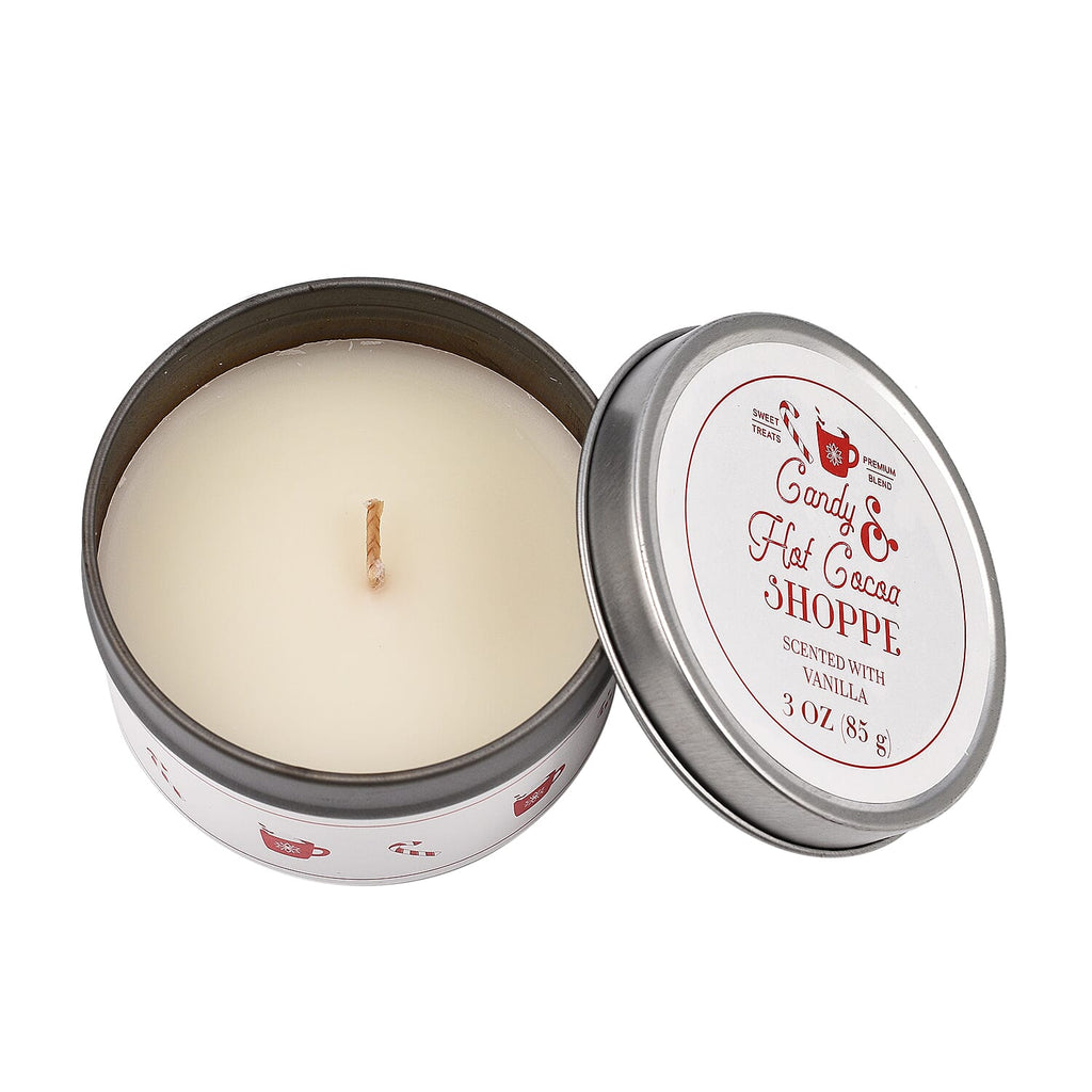 Pack of 3 Tin Candles 3 Oz Candy Canes - Village