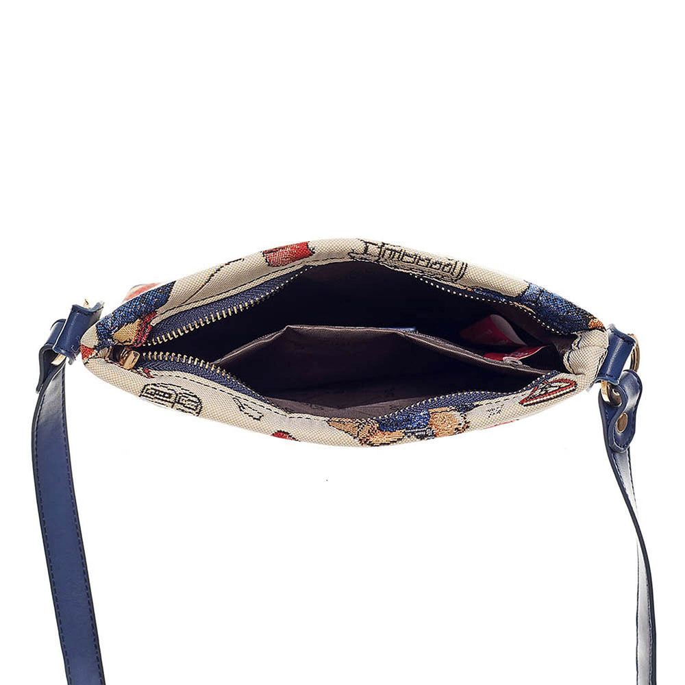 Signare Paddington Woven Crossbody Bag - Cream Multi