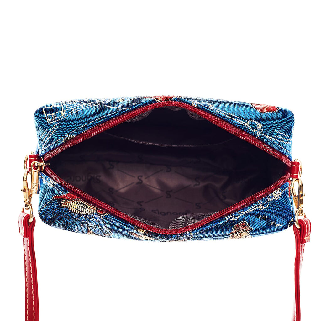 Signare Paddington Crossbody Bag with Wristlet - Blue Multi
