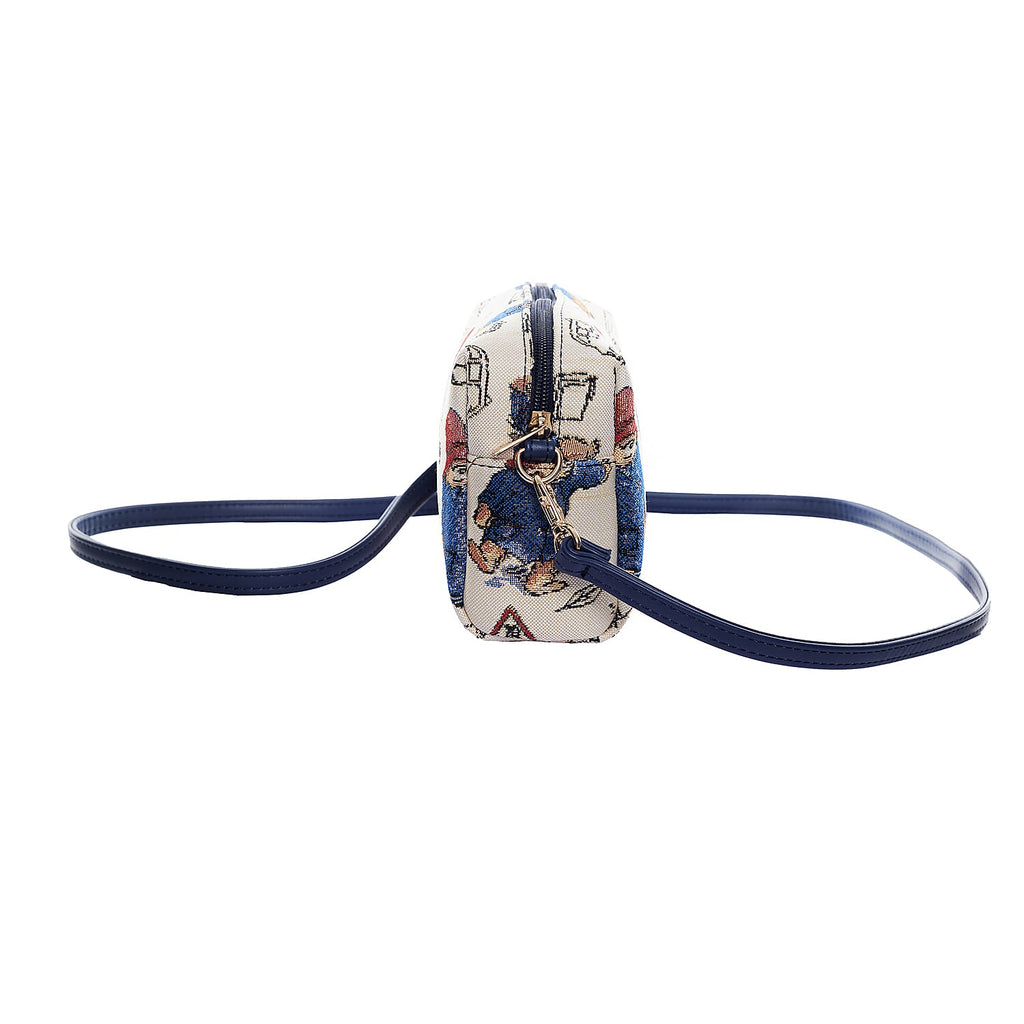 Signare Paddington Crossbody Bag with Wristlet - Cream Multi