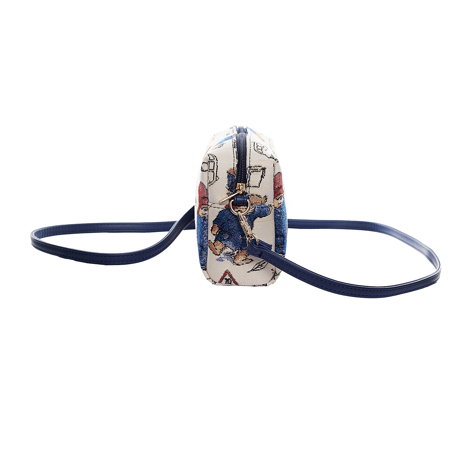 Signare Paddington Crossbody Bag with Wristlet - Cream Multi