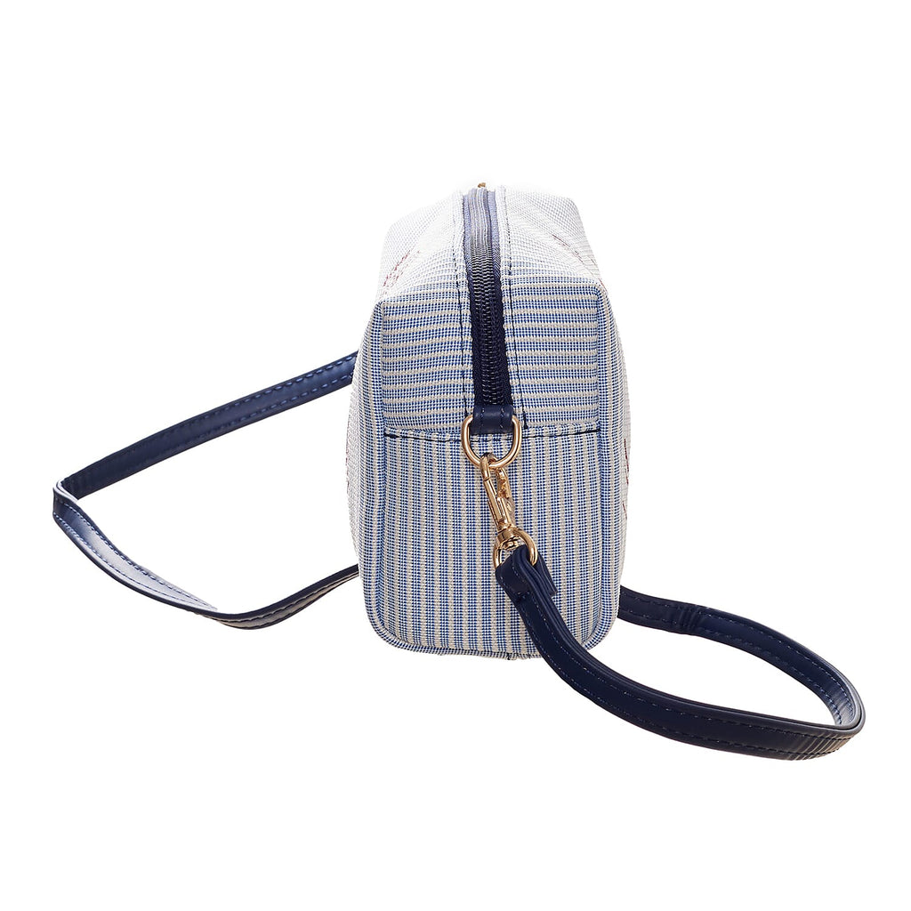 Signare Paddington Crossbody Bag with Wristlet - Light Blue