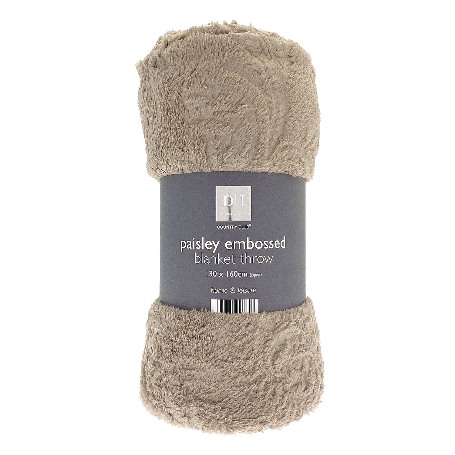 Paisley Embossed Sherpa Throw (Size 160x130 cm) - Beige