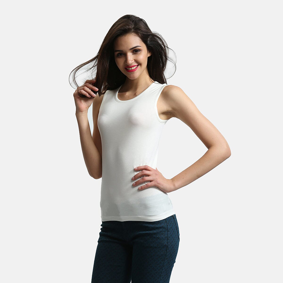 Palms Ladies Sleeveless Lightweight Top (Size 14) - Ivory