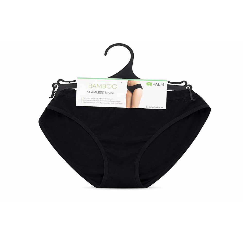 Palms Ladies Breathable, Soft Bamboo-Blend Pack Of 2 Bikini Briefs (Size M) - Black