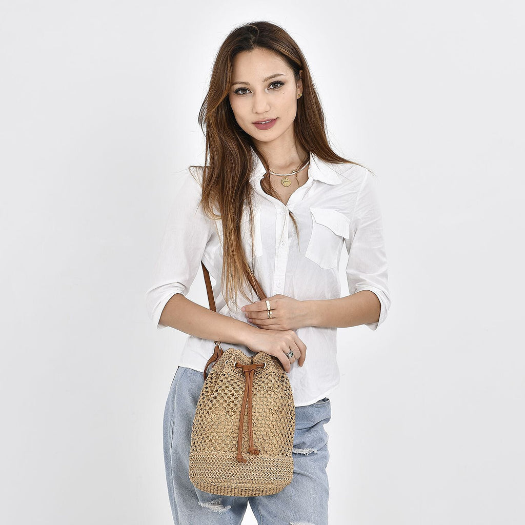 Handwoven Bucket Bag - Coffee