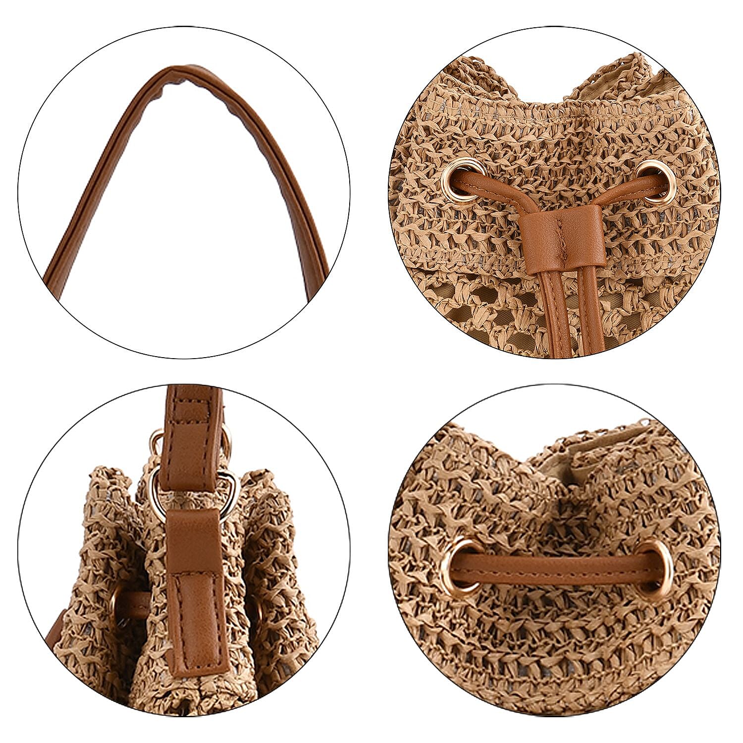 Handwoven Bucket Bag - Coffee
