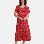 Paramour Polyester Woven Midi  - Red